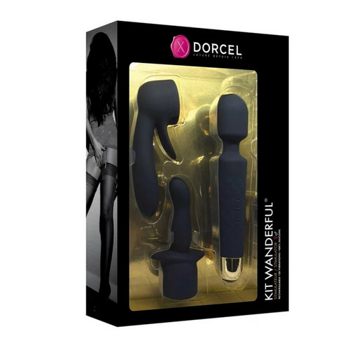 Stimulateur/wand avec embouts interchangeables KIT WANDERFUL - Noir Dorcel - Dorcel - Dorcel
