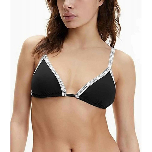 Haut de Maillot de Bain Triangle avec bretelles fines - Noir  - Calvin Klein Underwear - Printemps des marques