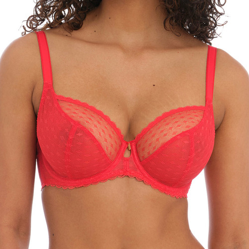 Soutien-gorge plongeant armatures - Rouge FREYA SIGNATURE en nylon - Freya - Promo lingerie freya grande taille