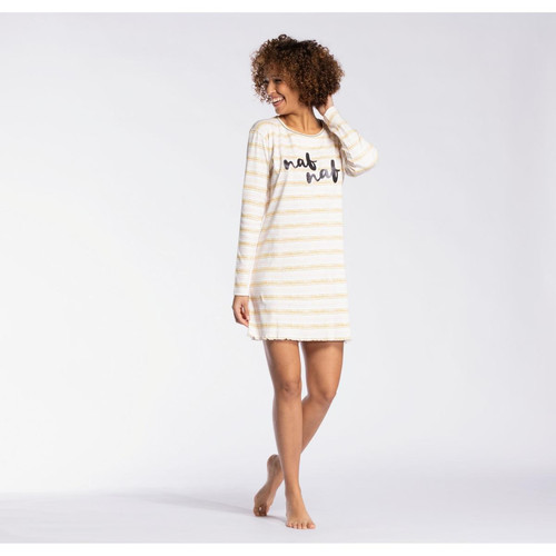 Liquette - Blanche Naf Naf Homewear en coton - Naf Naf homewear - Lingerie nuisette